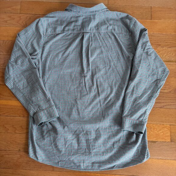 LL Bean Shirt Mens XL TALL Flannel Slightly Fitted Houndstooth Plaid 100% Cotton - Picture 3 of 8